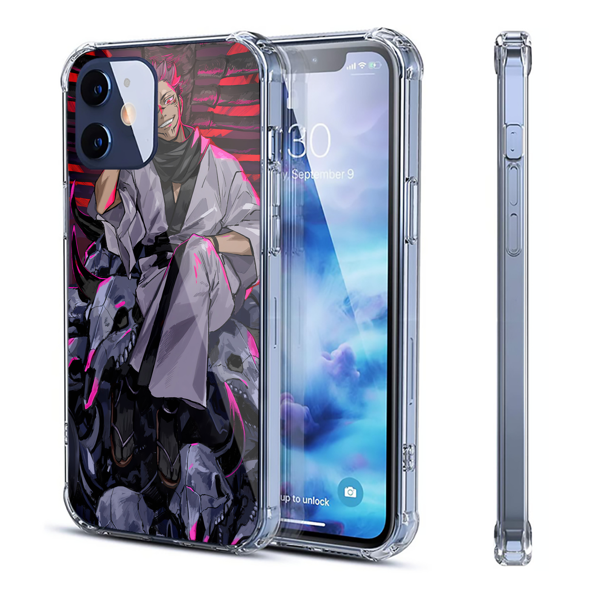（画像用） 呪術廻戦 Jujutsu Kaisen 【iPhone 12シリーズ対応】透明スマホケース（クリアソフトケース）